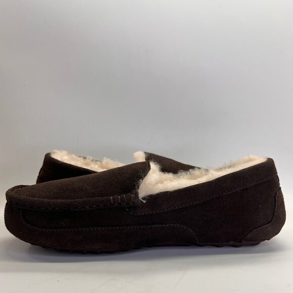 Fireside by Dearfoams Melbourne Genuine Shearling MocSlippers Sz 10 Coffee Brown - Picture 7 of 15